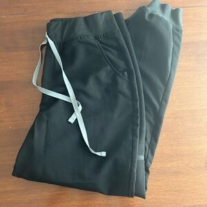 Figs Zamora High Waisted Black Jogger Scrub Pants